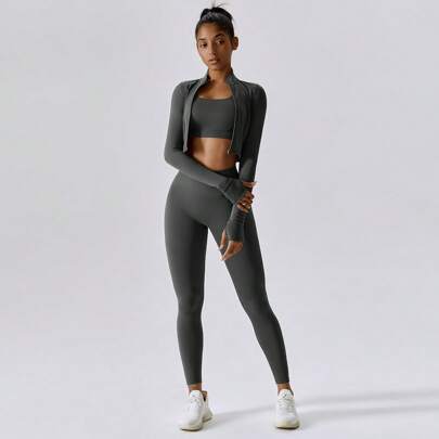 Set donna, set sportivo, set aderente, set per running, set per yoga, ad alta elasticità, pelle-friendly e confortevole
