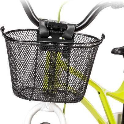 Cestino anteriore per bicicletta adulti, cestino per bicicletta da donna, cestino in filo metallico impermeabile per bicicletta con maniglia per il tr