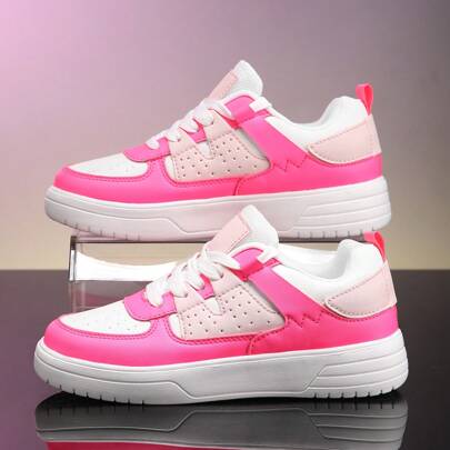 Scarpe da passeggio stile scarpe sportive da donna, scarpe casual da donna, scarpe sportive rosa per uso all'aperto