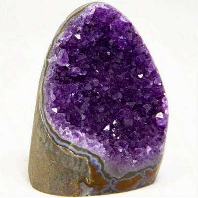 Geode di cristallo di ametista naturale, grappolo di ametista grezza uruguaiana, decorazione da tavolo per casa e ufficio