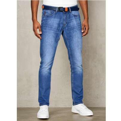 Jeans da uomo - Cintura inclusa gratuitamente - Jeans slim fit - Jeans a gamba dritta - Jeans stretch - Jeans blu - Pantaloni di jeans da uomo - Jeans