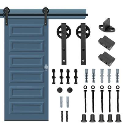 Sistema di porte scorrevoli Sistema di porte scorrevoli Kit di montaggio per porte scorrevoli in legno-Riesenrad-183cm