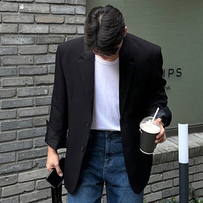 Giacca casual nera versatile adatta a ogni occasione per uomo