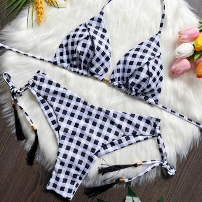 Bikini stampato sexy da donna, abbigliamento da spiaggia