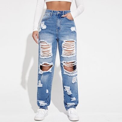 Jeans boyfriend dettaglio strappato