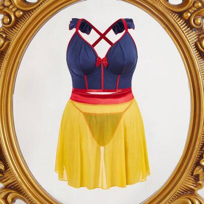 Set di lingerie sexy con ferretto da taglie forti, composto da 3 pezzi
