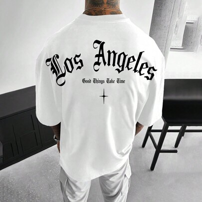 T-shirt Imprimé Lettre Pour Hommes