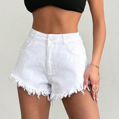 SUPER MINI SHORTS BIANCHI CON ORLO GREZZO - 250 GR