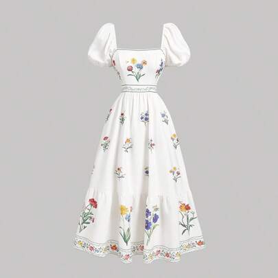Abito floreale da donna stile bohémien per vacanze, romance, abbigliamento estivo da donna, abbigliamento da resort, abbigliamento da spiaggia, abito