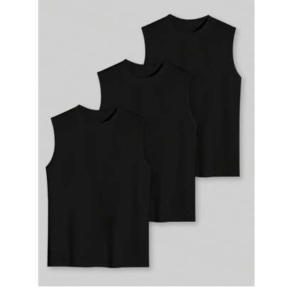 Completo casual smanicato da uomo taglia oversize 1XL-6XL, top senza maniche estivo, 3 pezzi