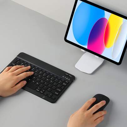 Combo tastiera e mouse senza fili Bluetooth ultra sottile e portatile, set mouse e tastiera senza fili compatto per Android, Windows, tablet, cellular