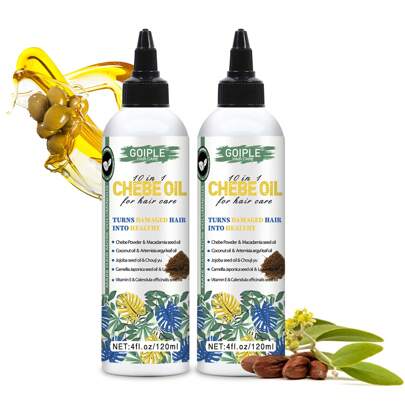 Olio di Chebe naturale 10 in 1 idratante per il cuoio capelluto, polvere di Chebe africana per una crescita dei capelli più forte, più spessa e più lu