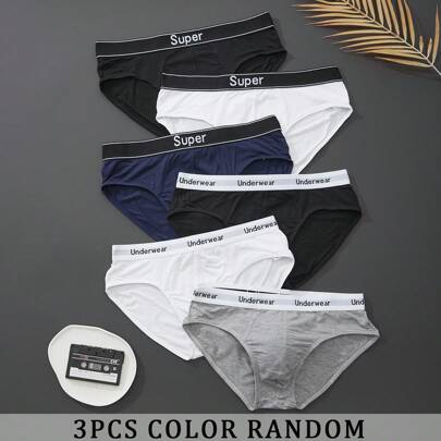 5 pezzi Mutande a triangolo uomo, biancheria intima maschile comoda e traspirante, con stampa di moda, con cintura, mutande triangolari casual quotidi