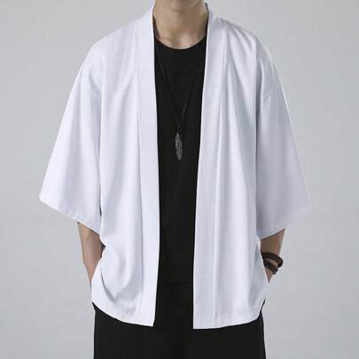 Kimono leggero e alla moda per uomo, abbigliamento tradizionale giapponese, giacca/cardigan, mantello, haori, yukata