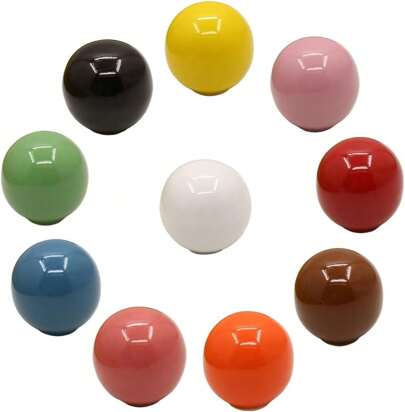 10 pomelli per porte e cassetti in ceramica colorata in stile vintage, pomelli rotondi per cassetti da 33 mm, pomelli per mobili, pomelli per porte, m