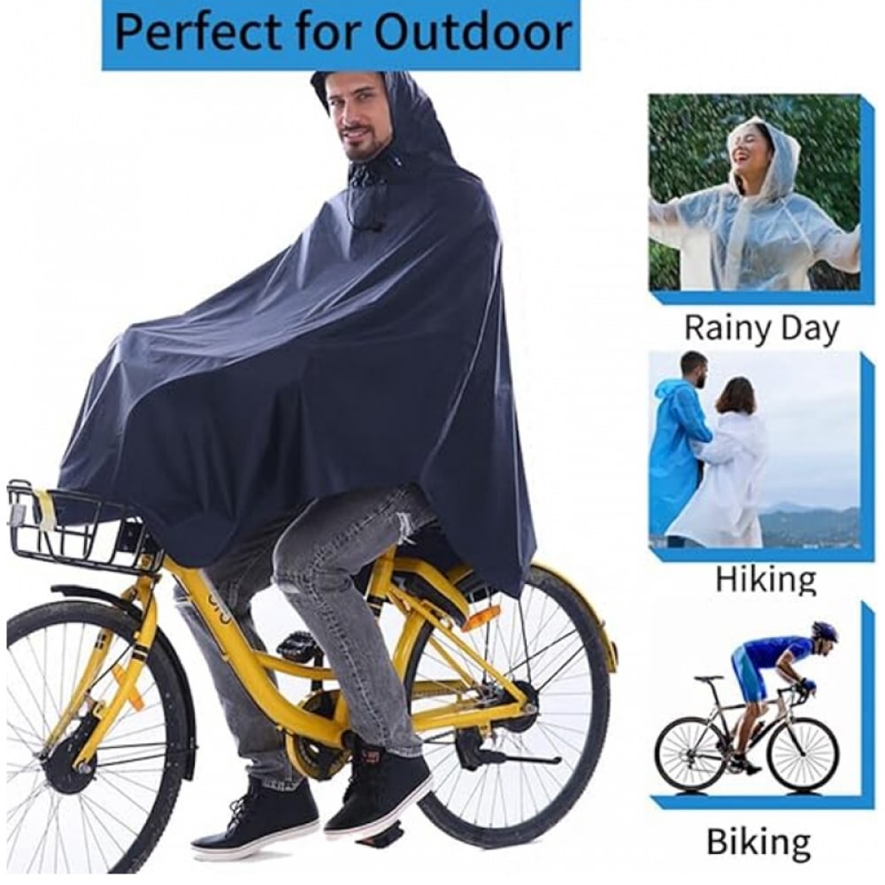 Poncho impermeabile per bicicletta - Donna e uomo - Impermeabile - Poncho antipioggia con cappuccio - Poncho per bicicletta da esterno - Poncho bicicl
