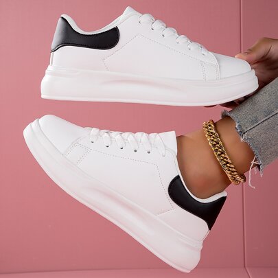Donna bicolore lacci davanti Scarpe da skate , sportivo Sneakers
