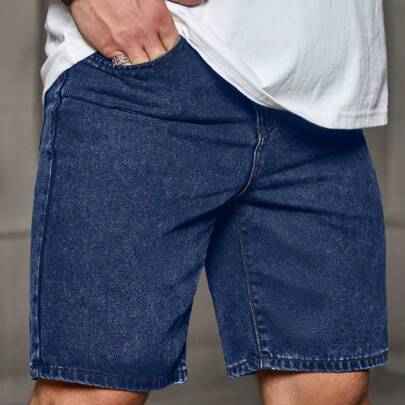 Pantaloncini boyfriend in jeans grigi consumati da uomo