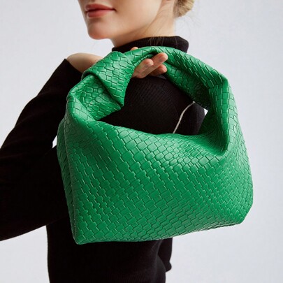 BORSA A MANICO CON ZIP INCISA SEMPLICE E MODA STILE COMMUTE PER LE DONNE