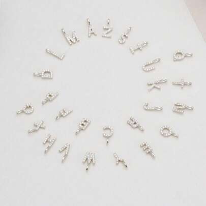 1 Pezzo Braccialetto in Argento Sterling S925 con 26 lettere iniziali da A a Z, braccialetto per migliori amiche, donne e ragazze, adatto per vestirsi