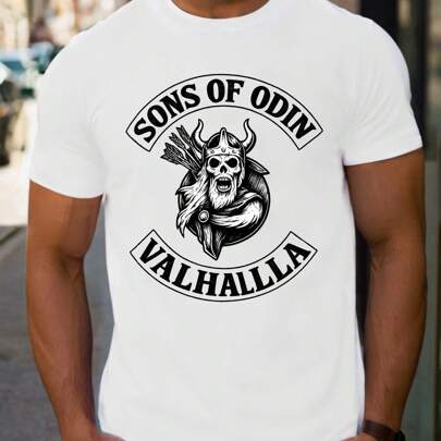 T-shirt da uomo Sons Of Anarchy Sons Of Odin Valhalla Chapter Valentine's, 1 pezzo 220gsm girocollo casual pesante in puro cotone