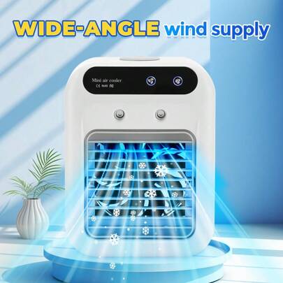 Ventilatore raffreddato ad acqua, condizionatore d'aria portatile per ufficio e auto, da 1800mAh