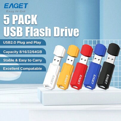 5 Pezzi Chiave USB 2.0 da 8GB Multi-Colore Pen Drive USB 2.0 Chiavetta USB 64GB 32GB 16GB 8GB Penna USB Memory Stick Multi-Colore U Stick (Nero Rosso