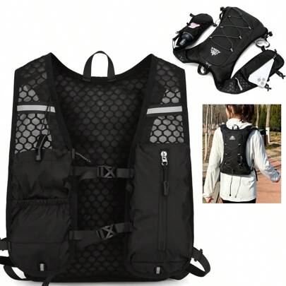 Gilet da running, solo zaino per idratazione, leggero, traspirante e anti-sudore, zaino da running, gilet da idratazione regolabile per trail running,