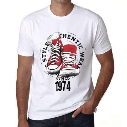 T-shirt da uomo Authentic Style Since 1974 – Authentic Style Since 1974 – T-shirt grafica 50 anni Idea regalo 50° compleanno Vintage Anno 1974 Novità