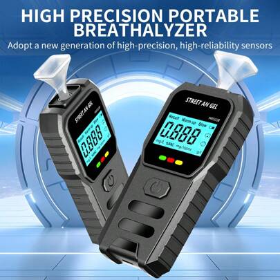 Analizzatore di alito digitale portatile con 8 sensori | Rilevamento accurato del tasso alcolemico per uso domestico, in auto e da viaggio | Display L