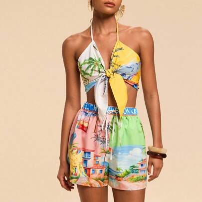 Completi da donna in due pezzi per uso quotidiano, completi estivi da donna in 2 pezzi, completi estivi da donna, outfit da spiaggia da donna, abbigli