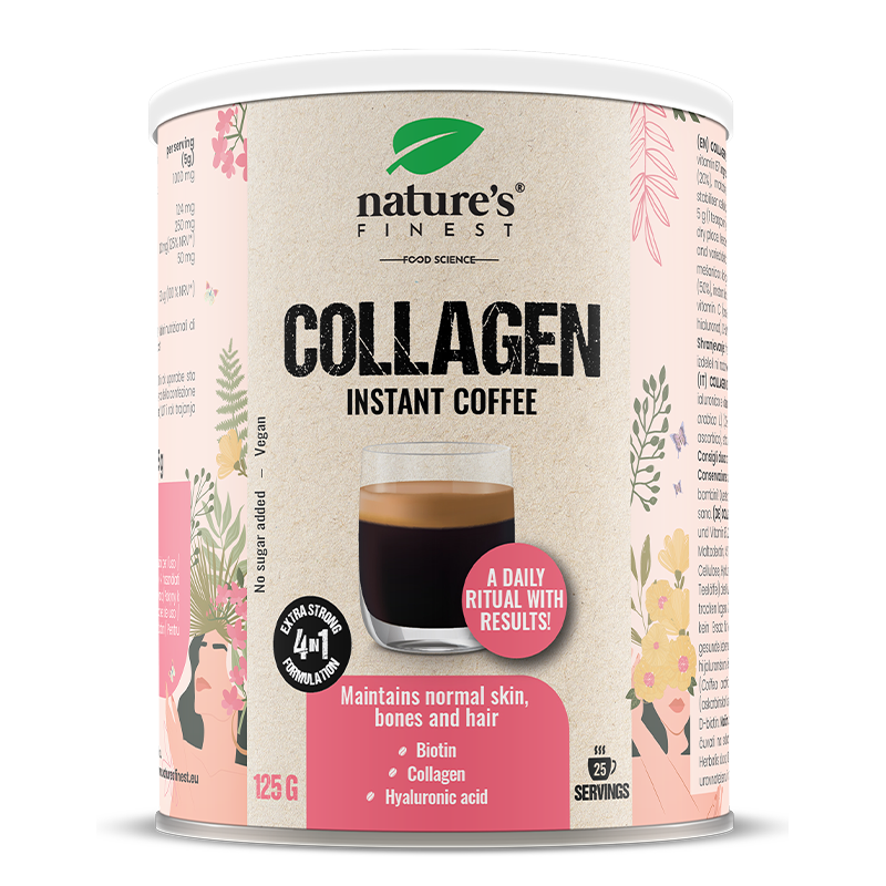 Collagen Coffee | Collagene | Acido Ialuronico | Biotina | Idratazione Della Pelle | Riduce Le Rughe | Arabica Premium | Senza Zucchero