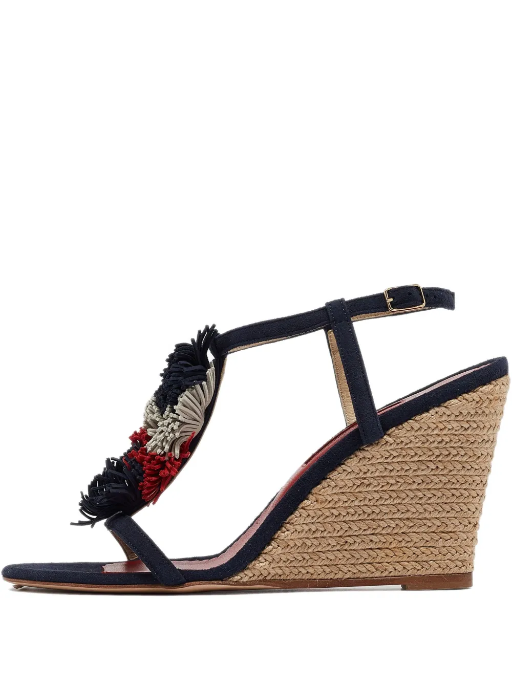 Carolina Herrera Vintage 90mm tassel wedge sandals - Blu