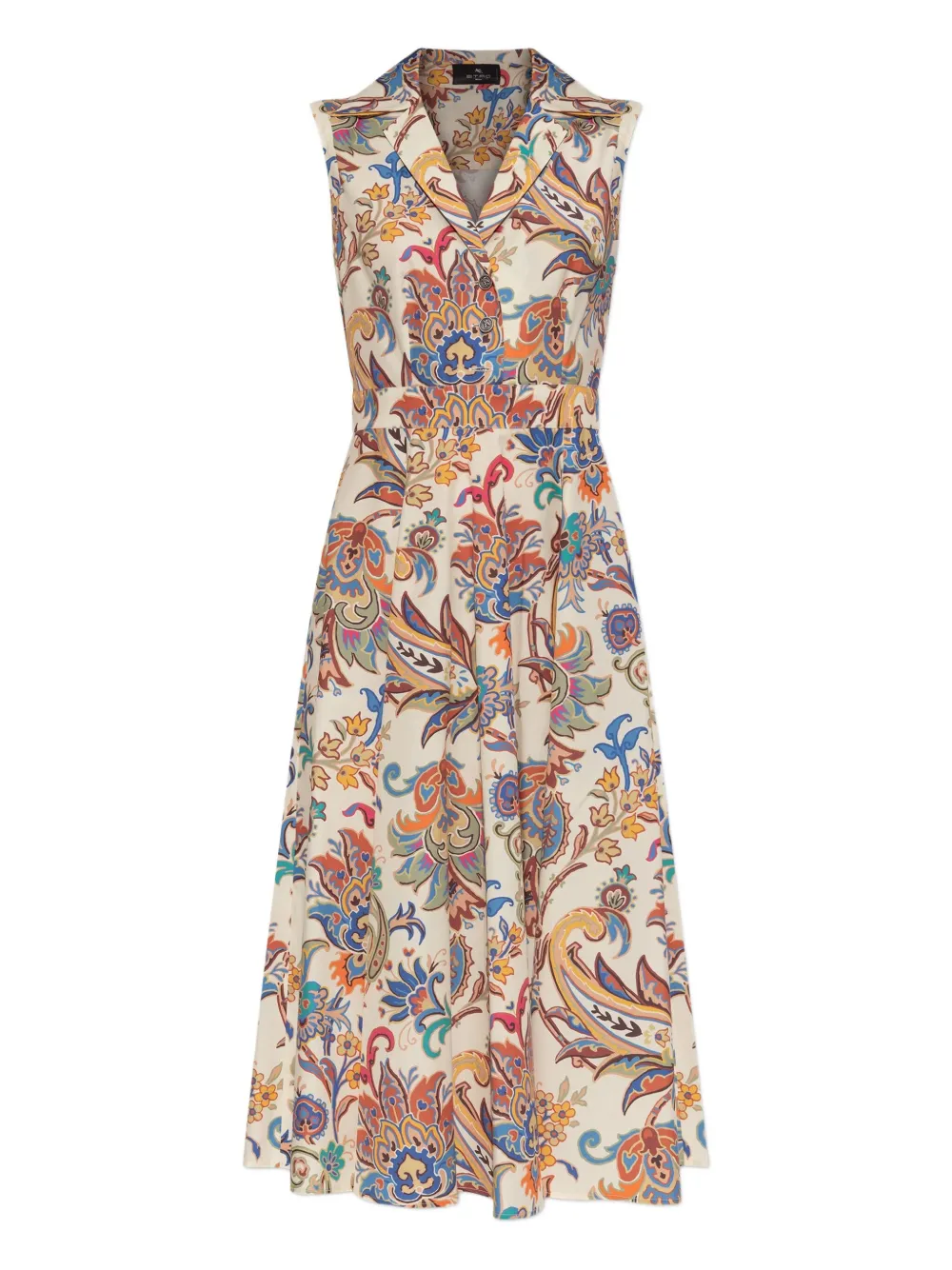 ETRO paisley-print collared midi dress - Toni neutri