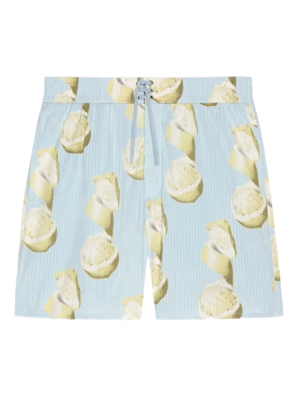 Givenchy lemon-print seersucker swim shorts - Blu