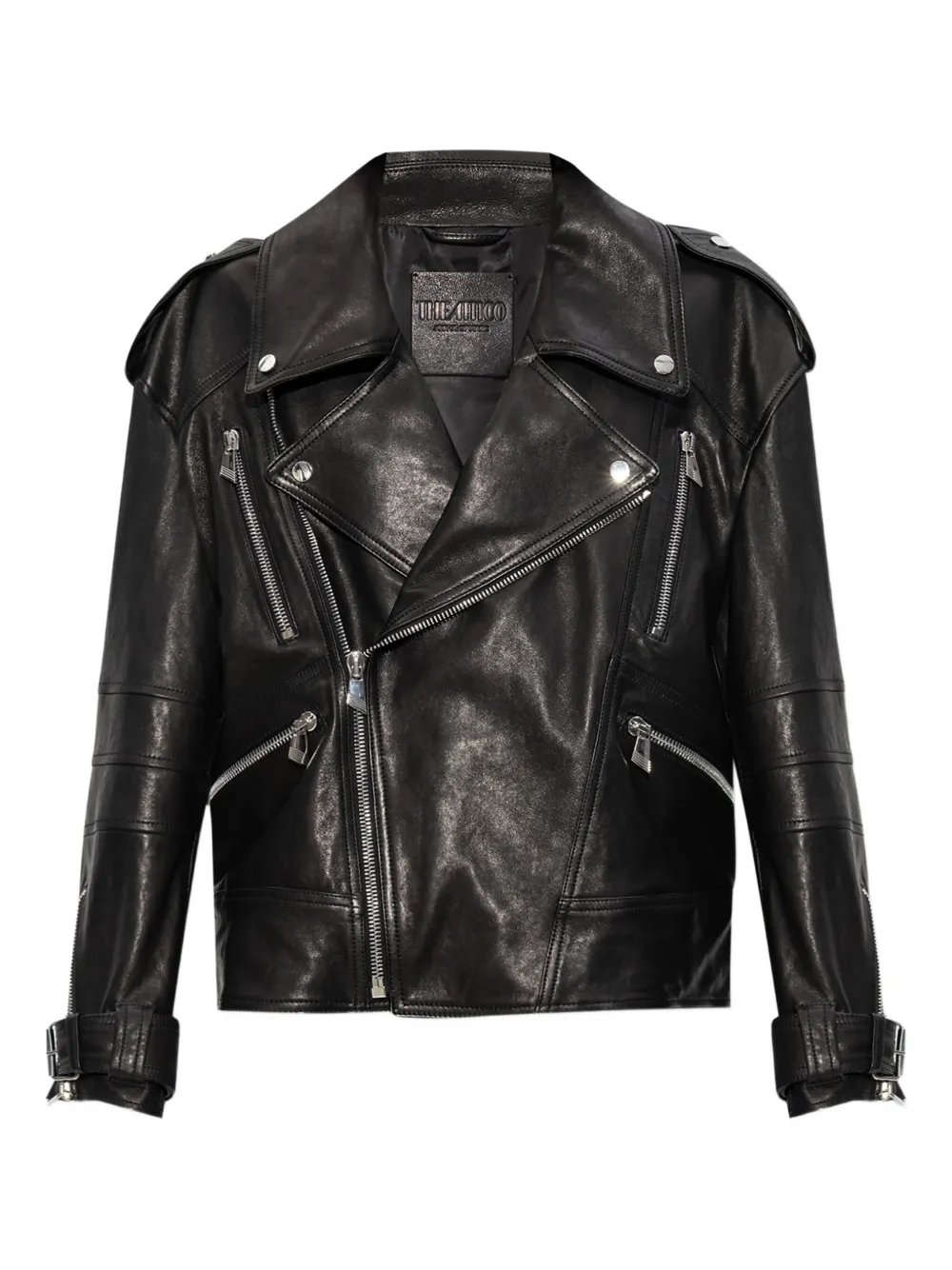 The Attico leather biker jacket - Nero