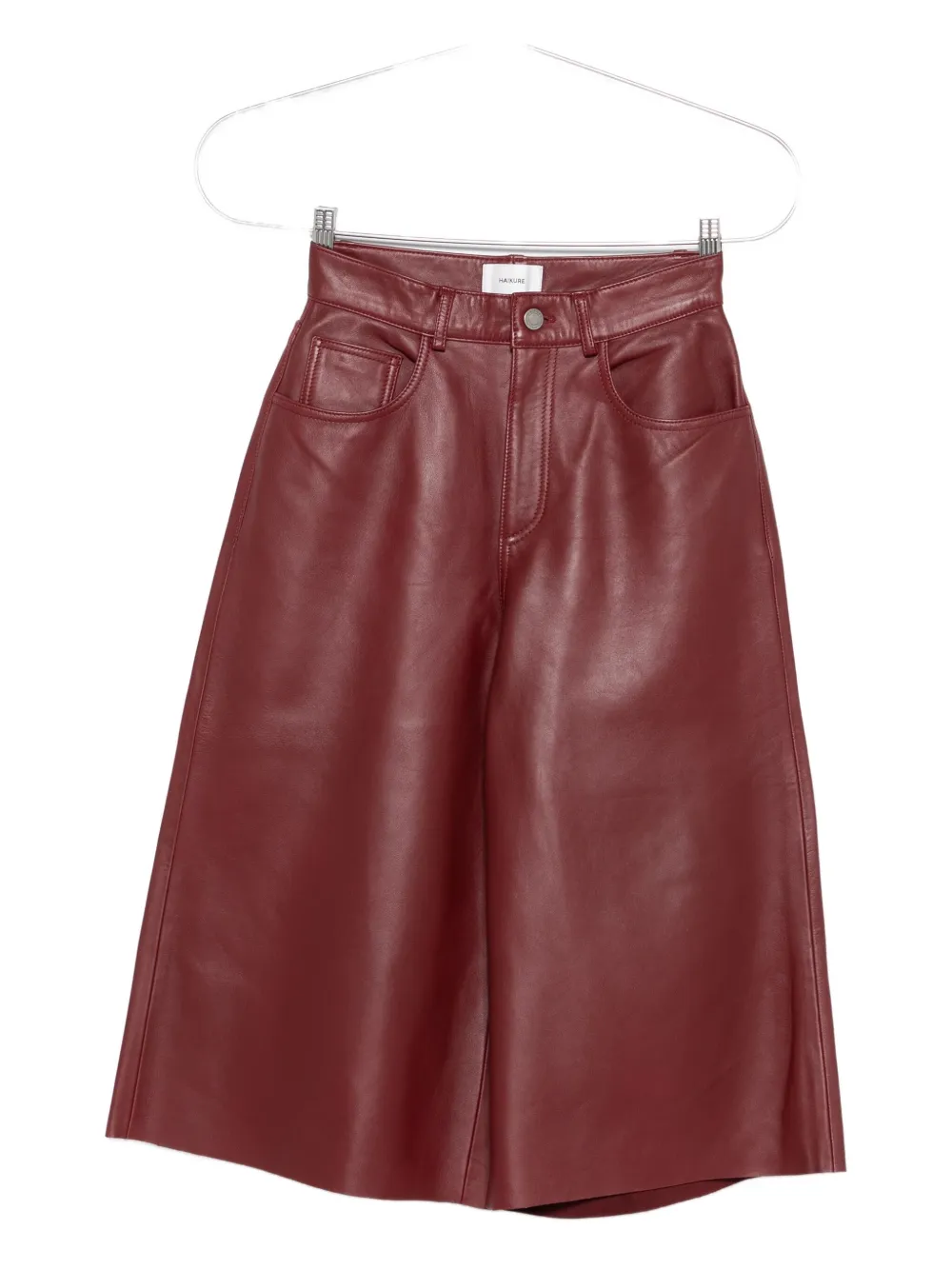 Haikure leather cropped pants - Rosso