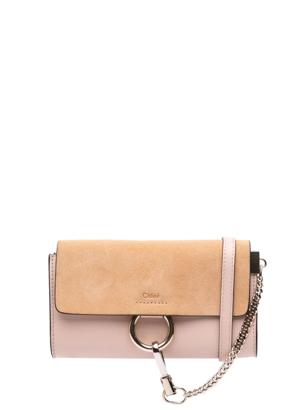 Chloé Pre-Owned 2018 Mini Calfskin and Suede Faye Chain crossbody bag - Rosa