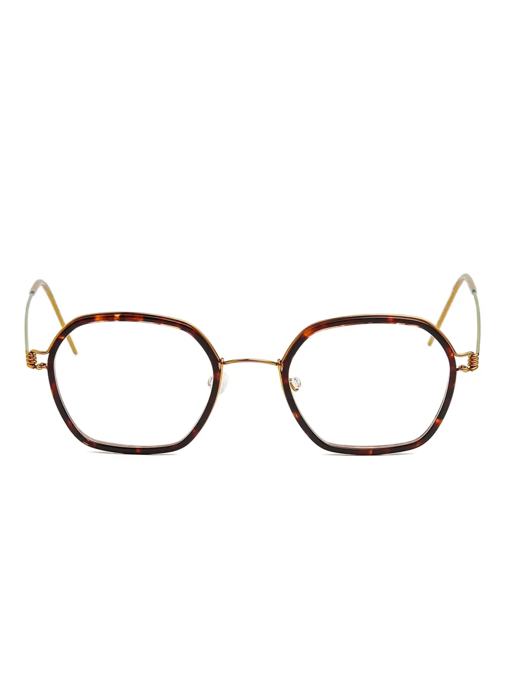 Lindberg geometric-frame glasses - Marrone