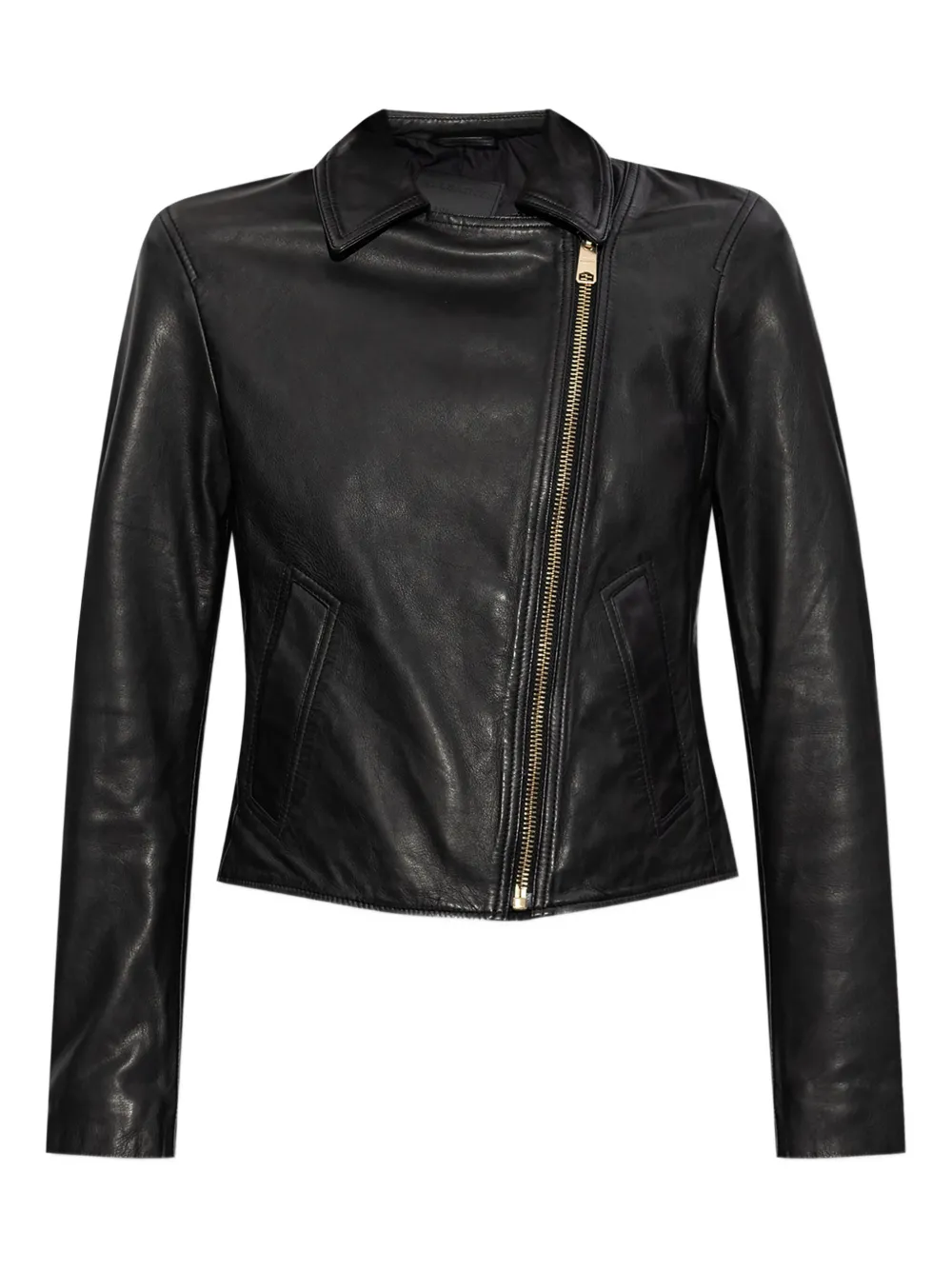 AllSaints Vela asymmetric-zip leather jacket - Nero