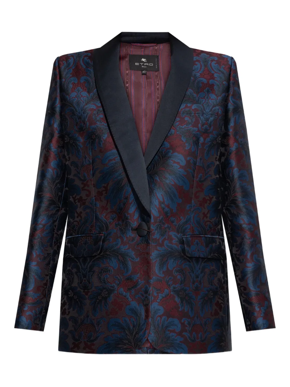 ETRO paisley-pattern shawl-lapel blazer - Blu