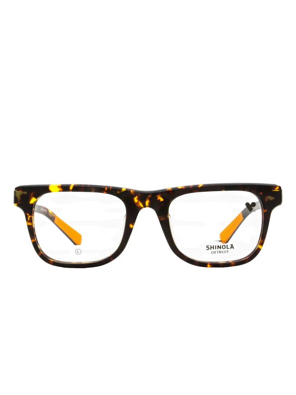 Shinola rectangle frame tortoise glasses - Marrone