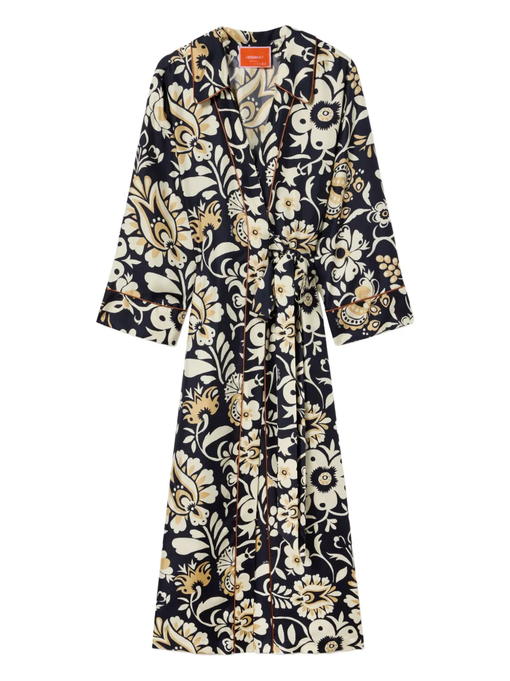 La DoubleJ Midnight floral-print wrap dress - Blu