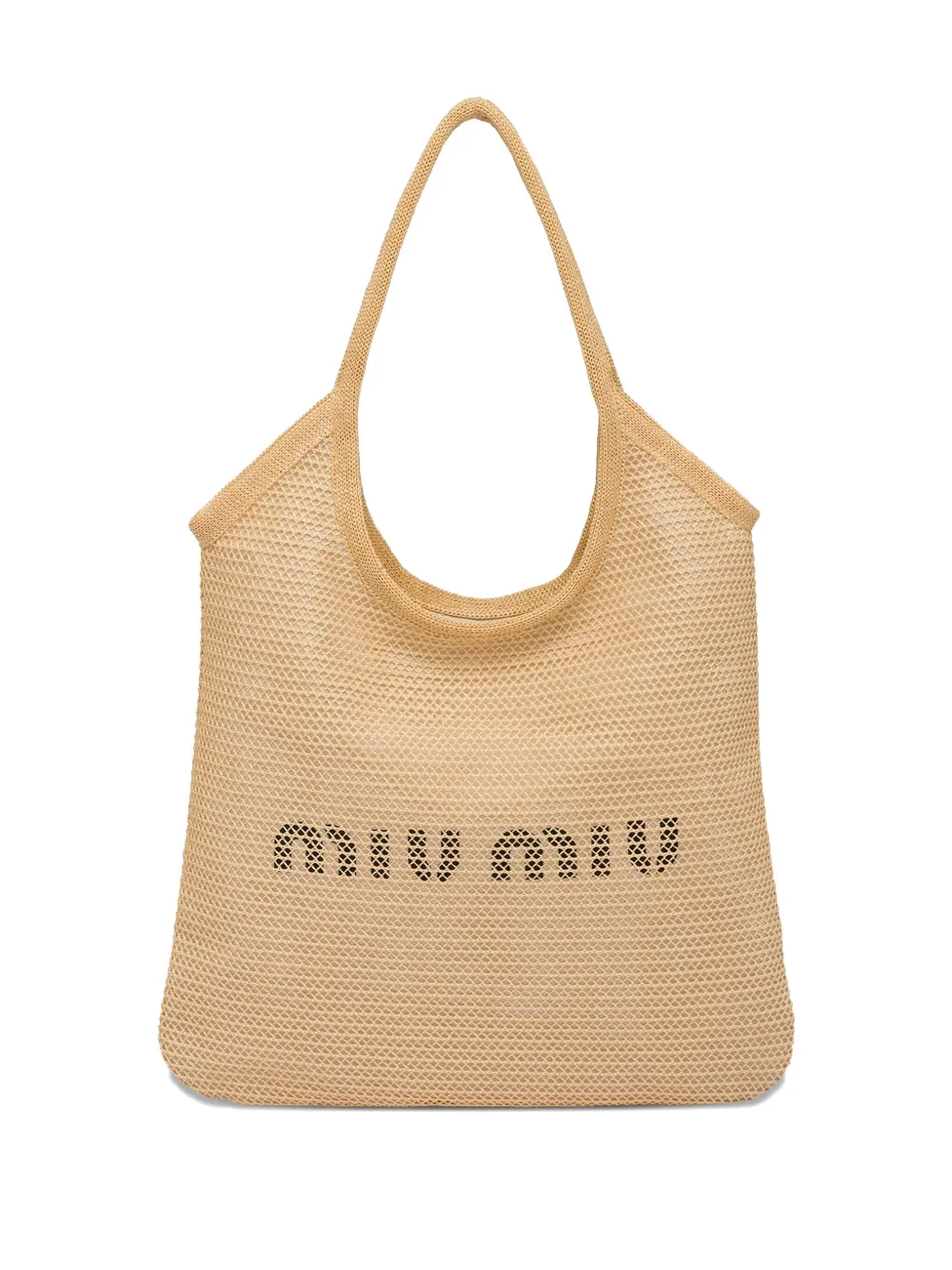 Miu Miu raffia logo bag - Toni neutri