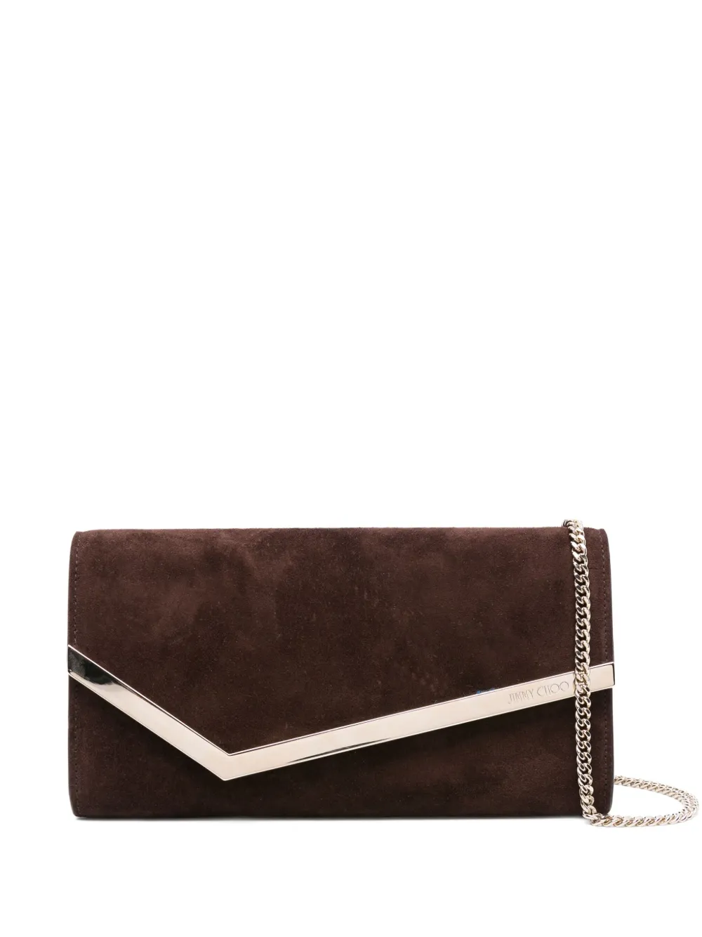 Jimmy Choo envelope suede clutch bag - Marrone
