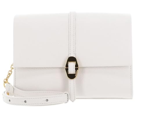 Coccinelle Borsa A Tracolla Dorian In Pelle, 19,5 X 15 X 6,5 Cm, Bianco Con Dettagli Oro