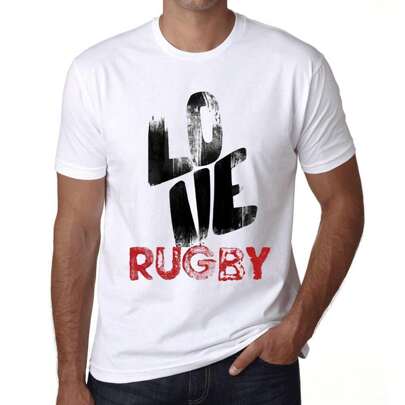 T-shirt da uomo I Love Rugby – Love Rugby – T-shirt grafica eco-responsabile Regalo vintage Novità