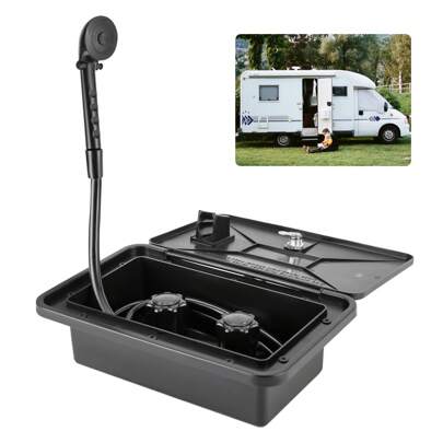 Kit box doccia da esterno, kit box doccia da esterno per camper con interruttore caldo/freddo, soffione doccia, tubo flessibile, kit box doccia da est
