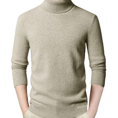 ZSUN Maglione da Uomo, Colletto Alto, Morbido e Traspirante, Stile Casual (cod. CT003)