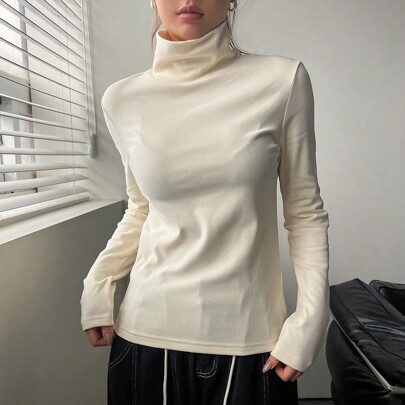 Maglietta intima da donna a collo alto